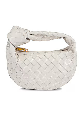Bottega Veneta Mini Jodie Bag in White & Gold | FWRD | FWRD 