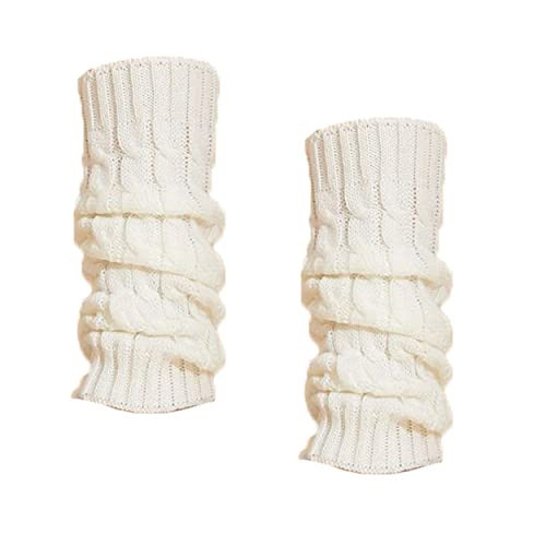 F.C. Fashion Culture Women's Cable Knit Ribbed Leg Warmers Boot Toppers (Cream) | Amazon (US)