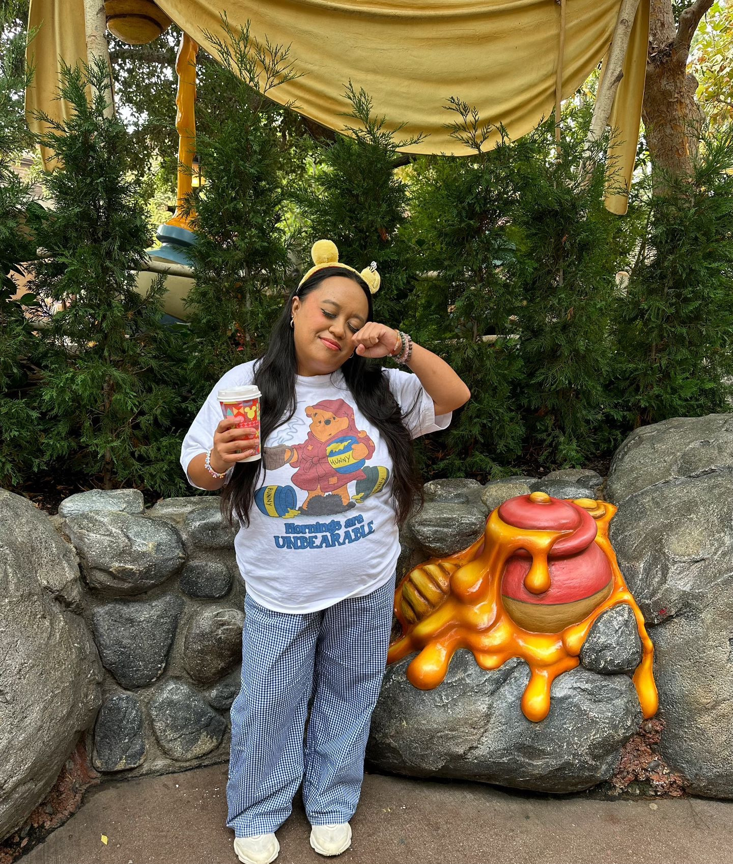 sleepy girl meets pooh bear 🧸🍯💛
shirt is from @parkbesties.shop on instagram

#LTKMidsize #LTKFindsUnder50