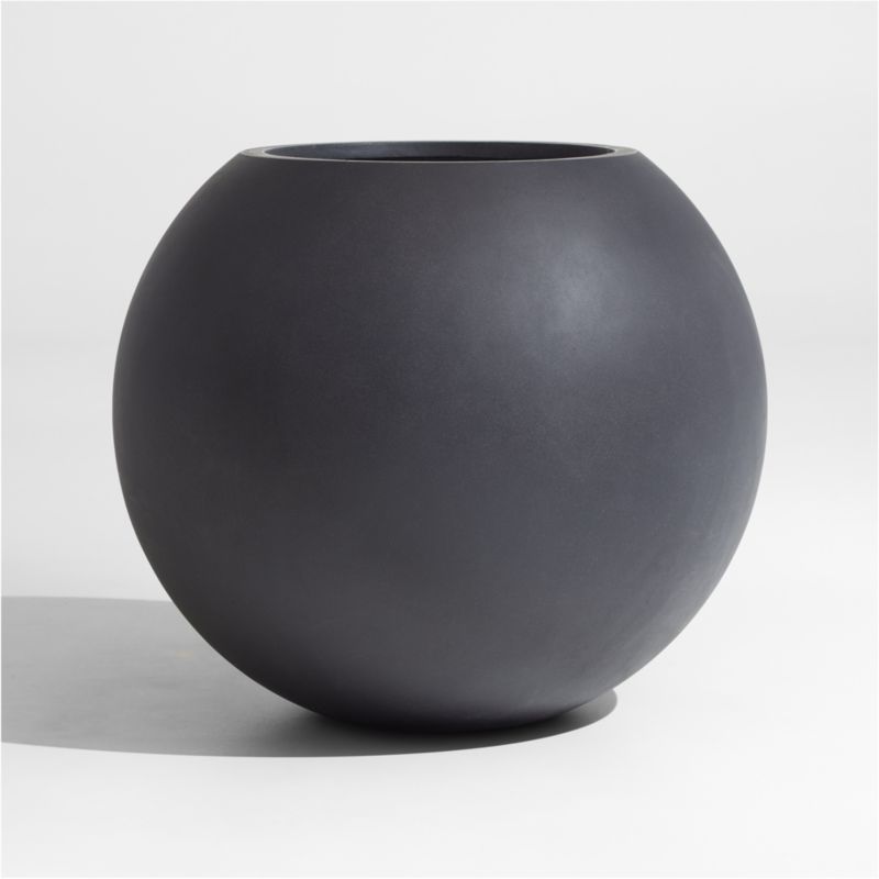 Sphere Large Dark Grey Indoor/Outdoor Planter + Reviews | Crate & Barrel | Crate & Barrel