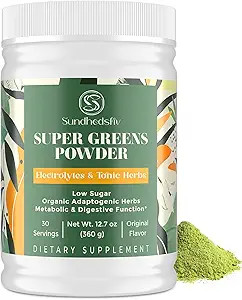 Electrolytes Powder Plus Super Greens & Tonic Herbs - Low Sugar Electrolyte Drink Mix for Hydrati... | Amazon (US)