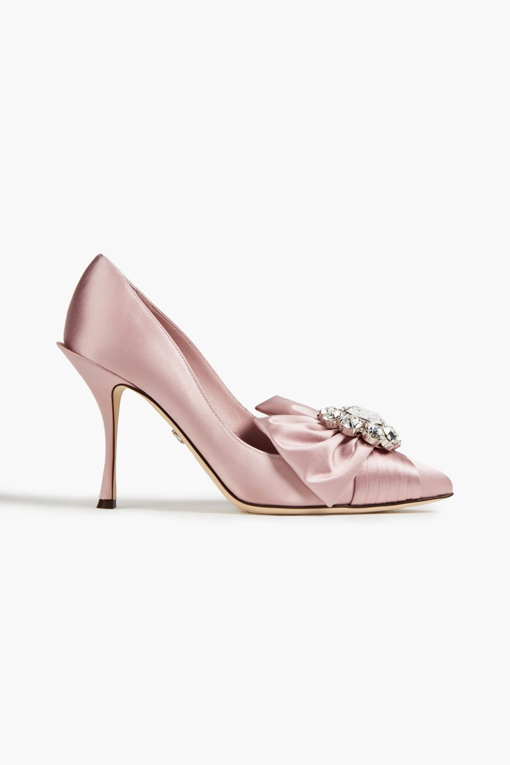 Baby pink Crystal-embellished satin pumps | Sale up to 70% off | THE OUTNET | DOLCE & GABBANA | T... | The Outnet (US and CA)