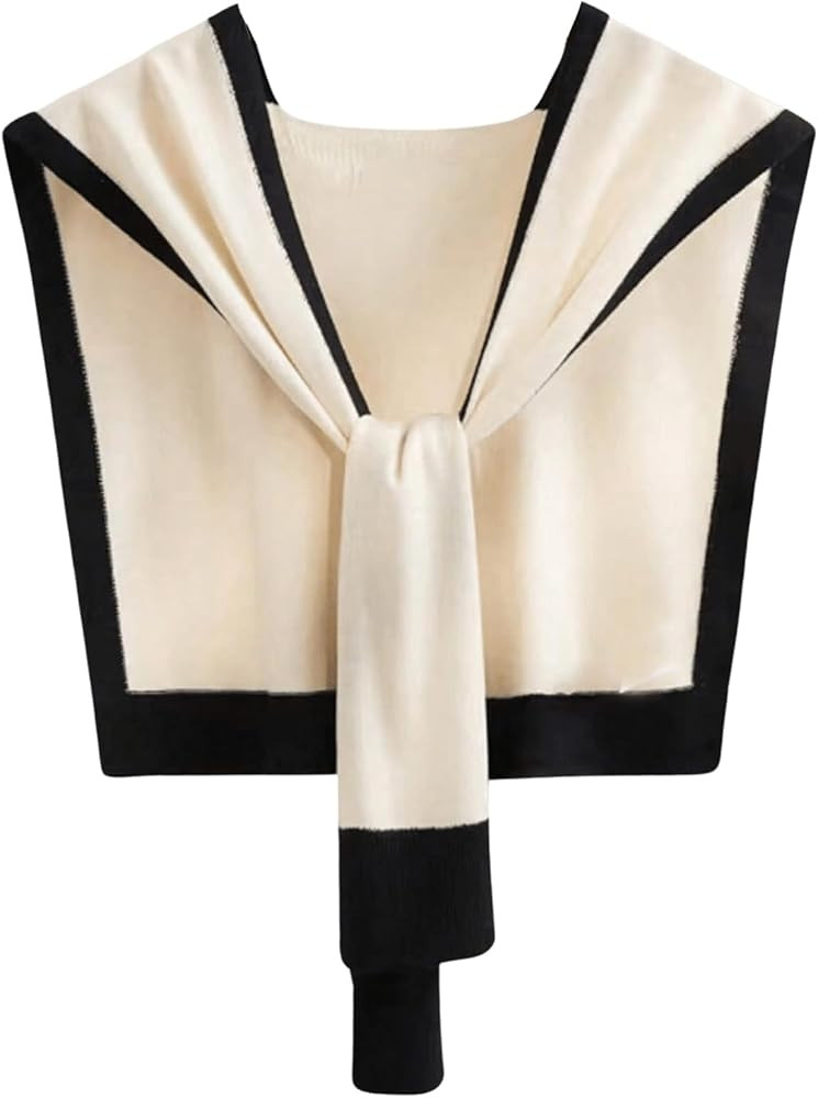 Verdusa Women's Casual Shawl Wraps Striped Knitted Knotted Shawls Scarf Cape | Amazon (US)