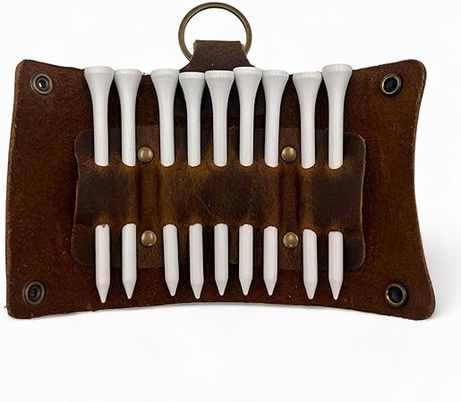 Leather Golf Tees Holder for Bag Belt-Vintage Style Genuine Top Grain Leather, Gift for Golfer-Go... | Amazon (US)