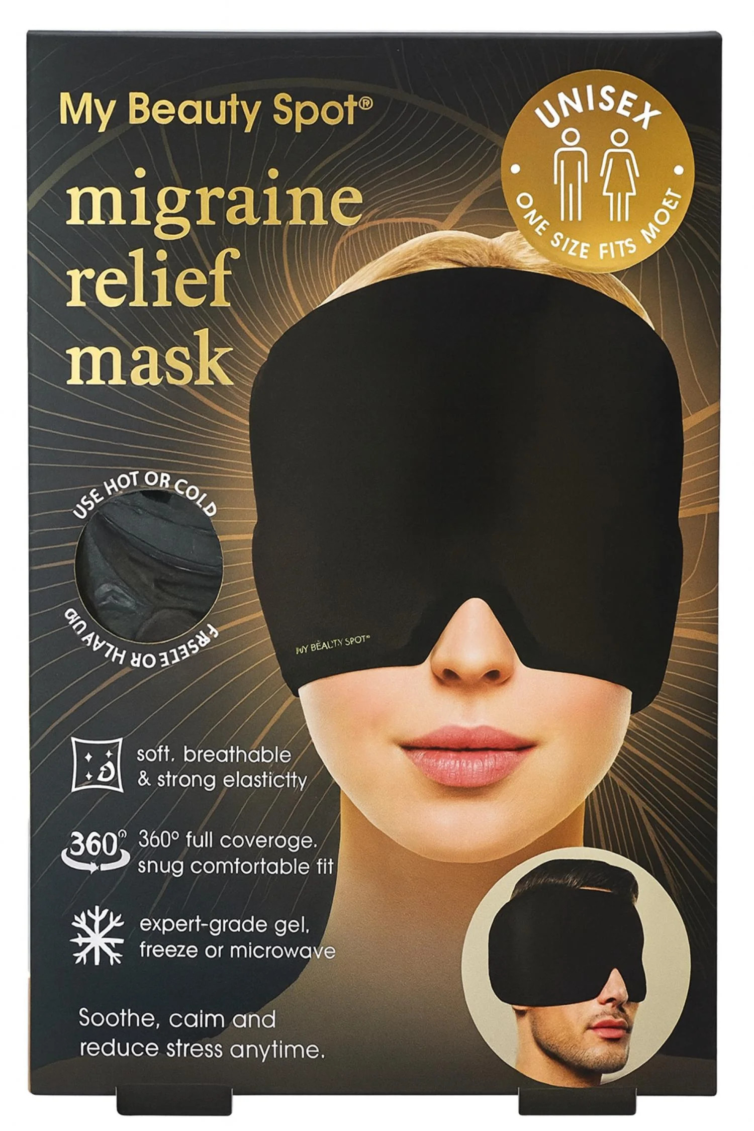 My Beauty Spot Therapeutic Migraine Facial Mask with Gel Inserts for Relaxation & Pain Relief | Walmart (US)