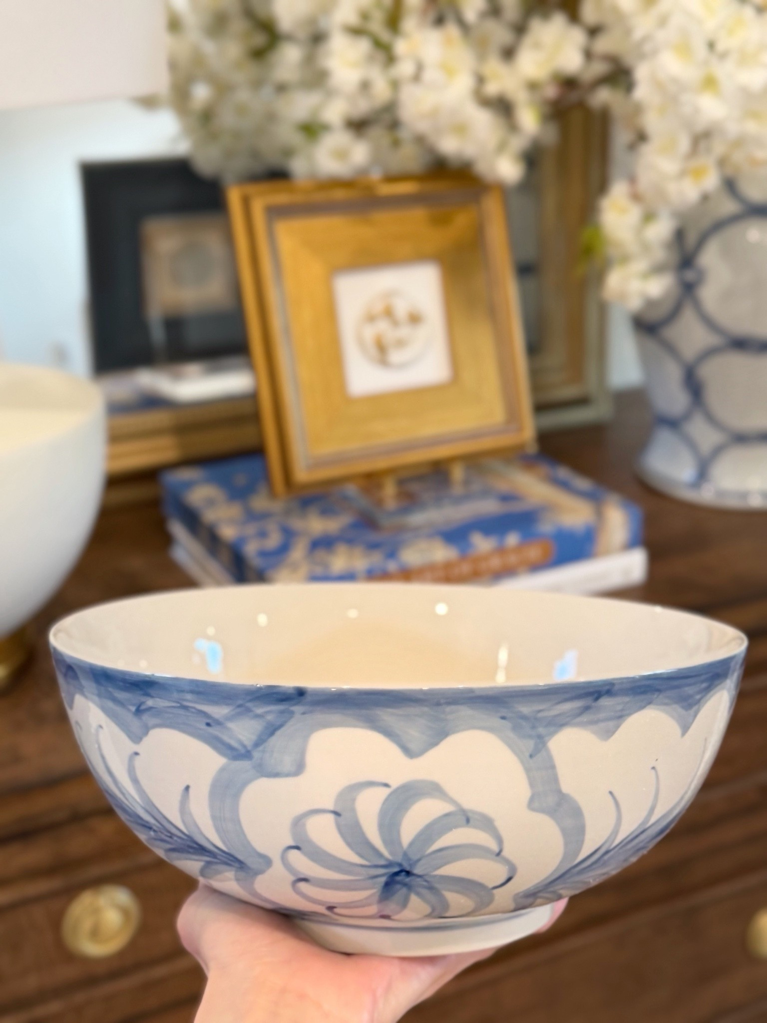 Amazon blue and white bowl, look for less chinoiserie bowl