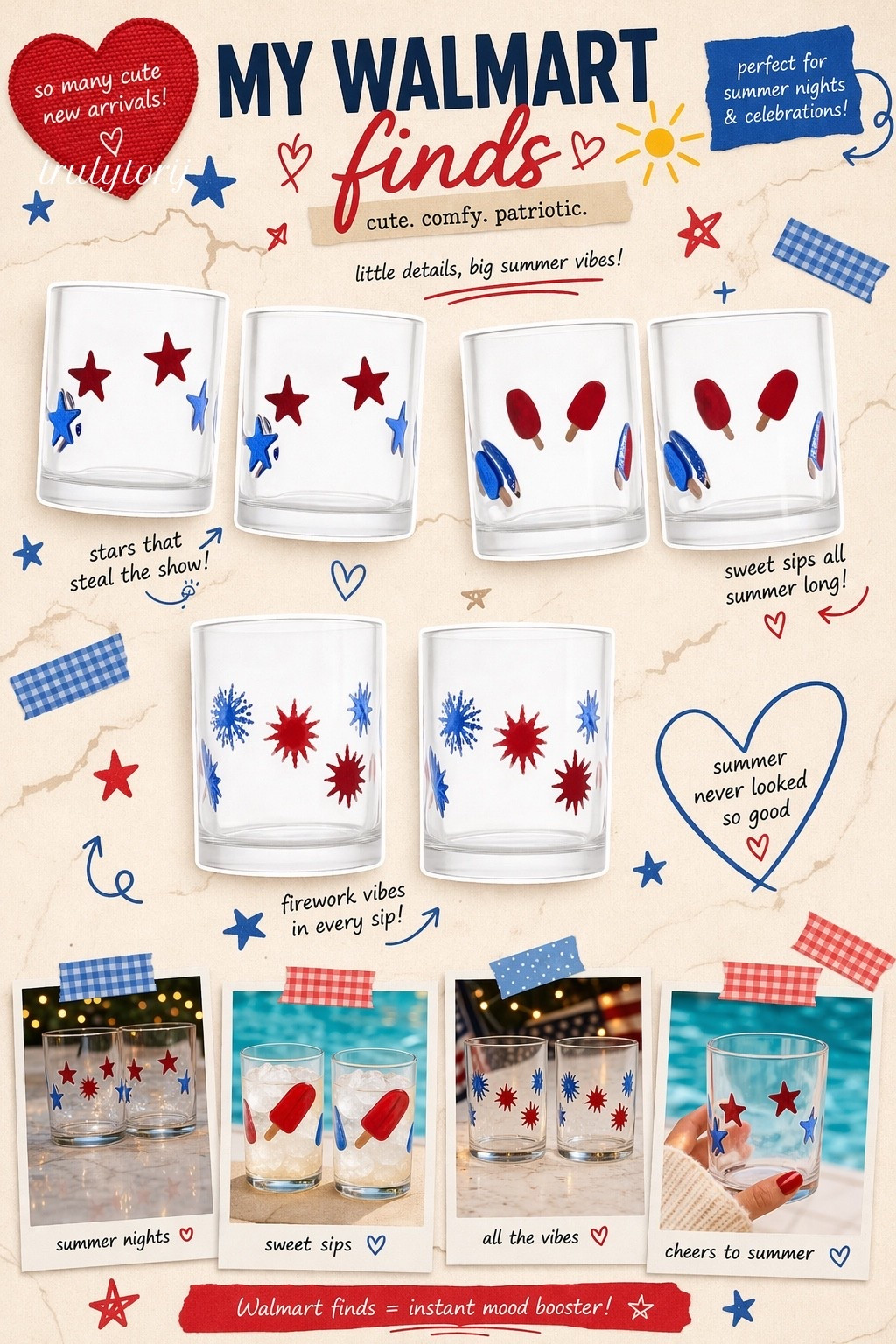 Walmart charm icon patriotic glasses! ✨💙❤️🇺🇸