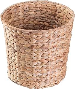 Vintiquewise Natural Water Hyacinth Round Waste Basket - for Bathrooms, Bedrooms, or Offices | Amazon (US)