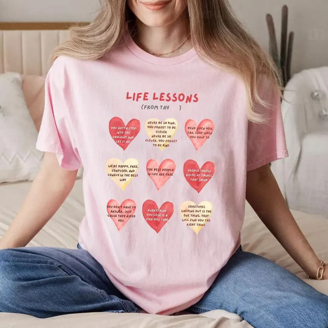 Life Lessons Lyrics T-shirt, Valentine's Day Shirt, Happy Valentine Hoodie, Gift for Girlfriend C... | Etsy (US)