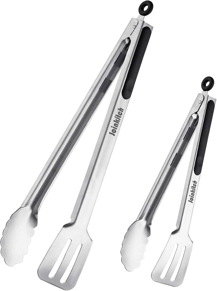 16-inch & 12-Inch Grill Tongs for Cooking BBQ Heavy Duty Extra Long Grilling Tongs, Premium Set 2... | Amazon (US)