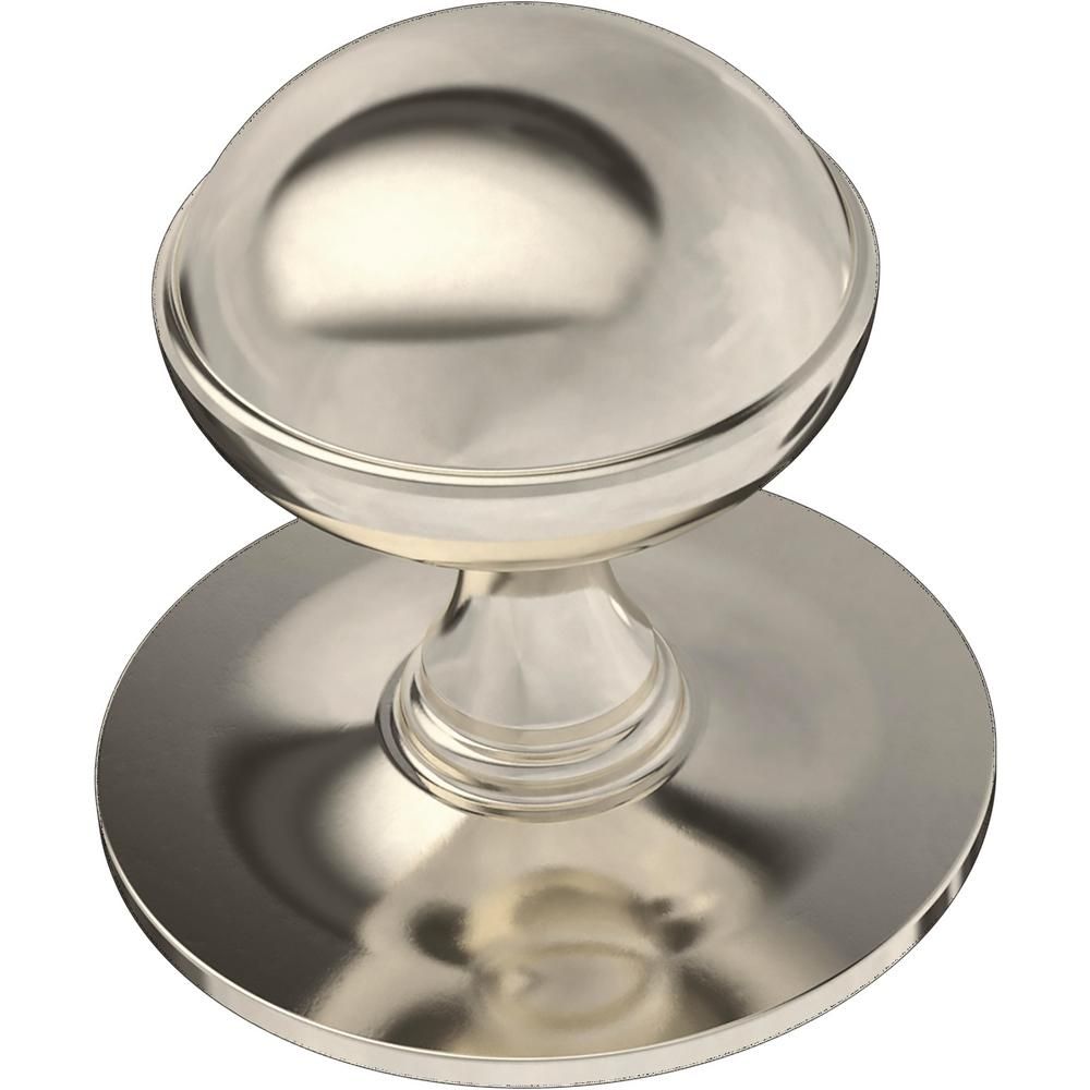 Classic Farmhouse 1-1/2 in. (38mm) Polished Nickel Cabinet Knob | The Home Depot