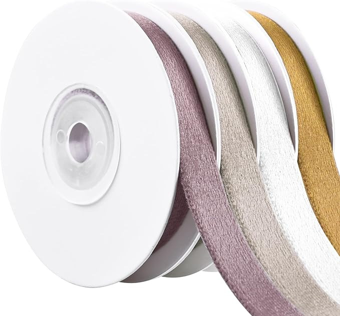 Velvet Ribbon, 3/8 inch x 20Yd Velvet Ribbon for Gift Wrapping Bow Making Christmas Wrapping | Amazon (US)