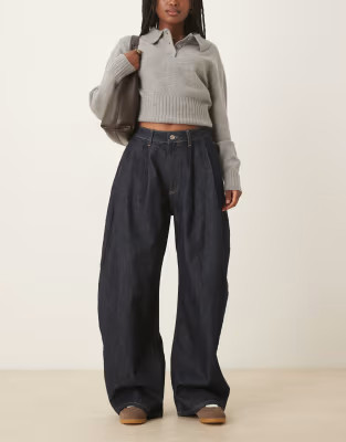 ASOS DESIGN oversized horseshoe jeans in rinse wash | ASOS | ASOS (Global)