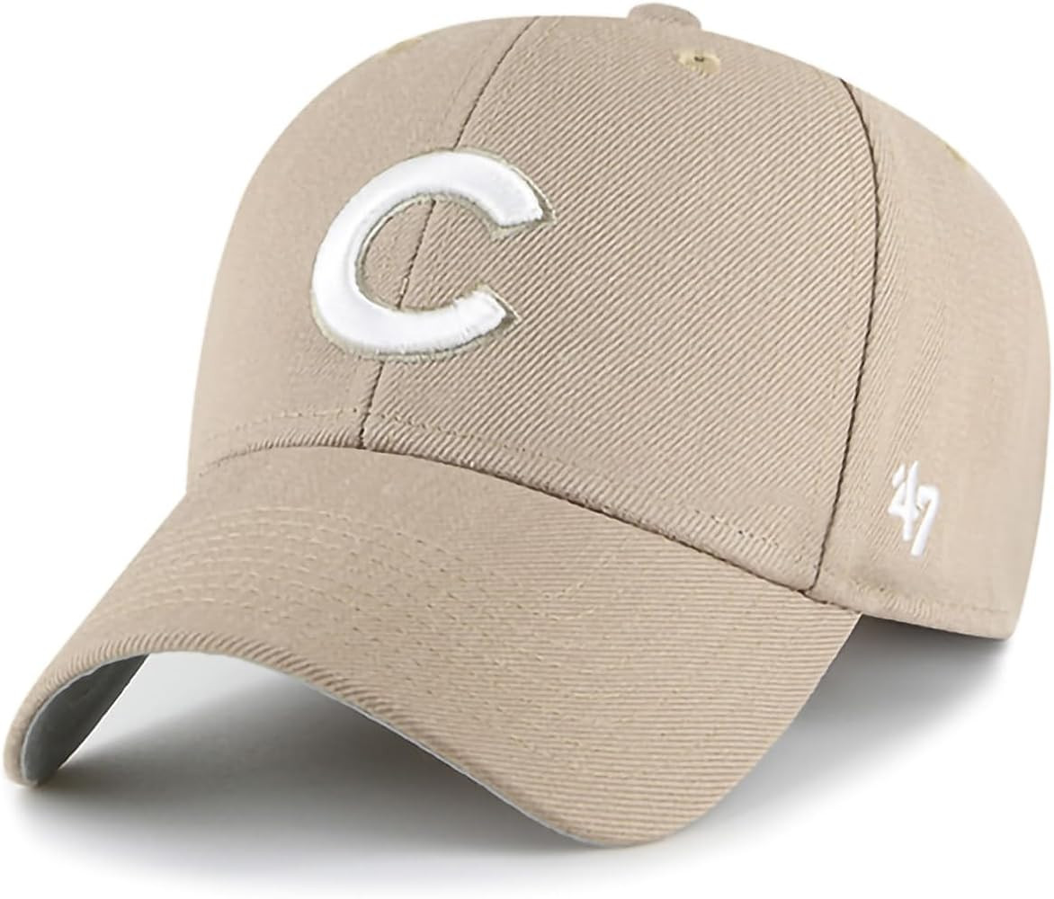 47 MLB Khaki White Primary Logo MVP Adjustable Hat, Adult One Size Fits All | Amazon (US)