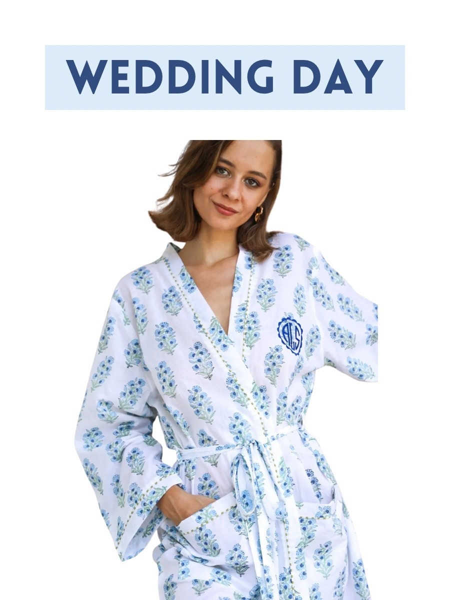 Bridesmaid and bride getting ready photos. Blue floral bridesmaid robes. Bridesmaid proposal. Gifts for bridesmaid.

#LTKgrwm #LTKSeasonal #LTKWedding