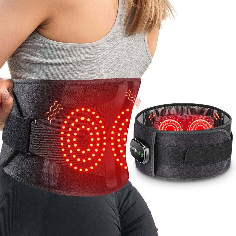 Red Light Therapy Belt for Body, Cordless Infrared Light Therapy Belt with Heating Vibration Mass... | Amazon (US)