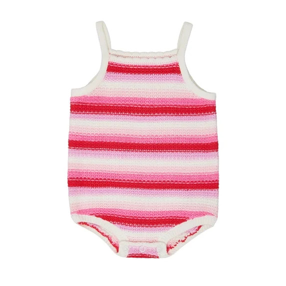 Wonder Nation Baby Girl Crochet Bubble Romper, Sizes 0-3M-24M | Walmart (US)