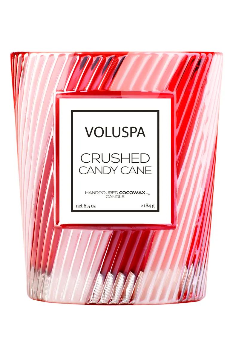 Voluspa Crushed Candy Cane Classic Textured Glass Candle | Nordstrom | Nordstrom