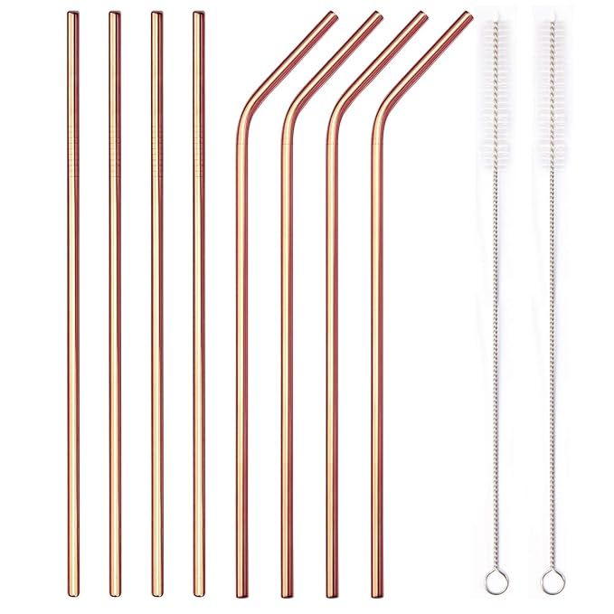 YIHONG Set of 8 Stainless Steel Metal Straws Ultra Long 10.5 Inch Reusable Straws For 30OzTumbler... | Amazon (US)