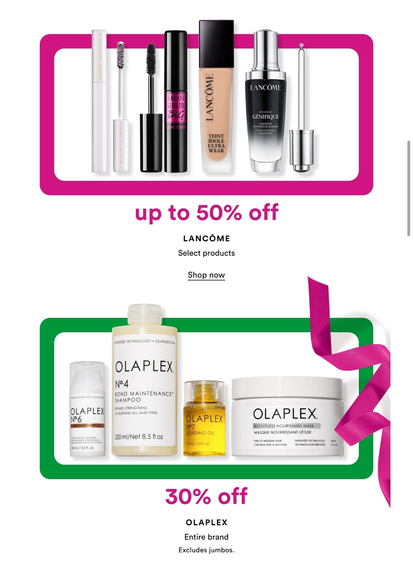 50% off Lancome ❤️‍🔥❤️‍🔥❤️‍🔥 Olaplex 30% off ❤️‍🔥

#LTKSaleAlert #LTKselfcare #LTKHoliday