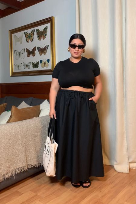 All black spring outfit 🖤 

Wearing a size xl in the skirt 

#LTKplussize