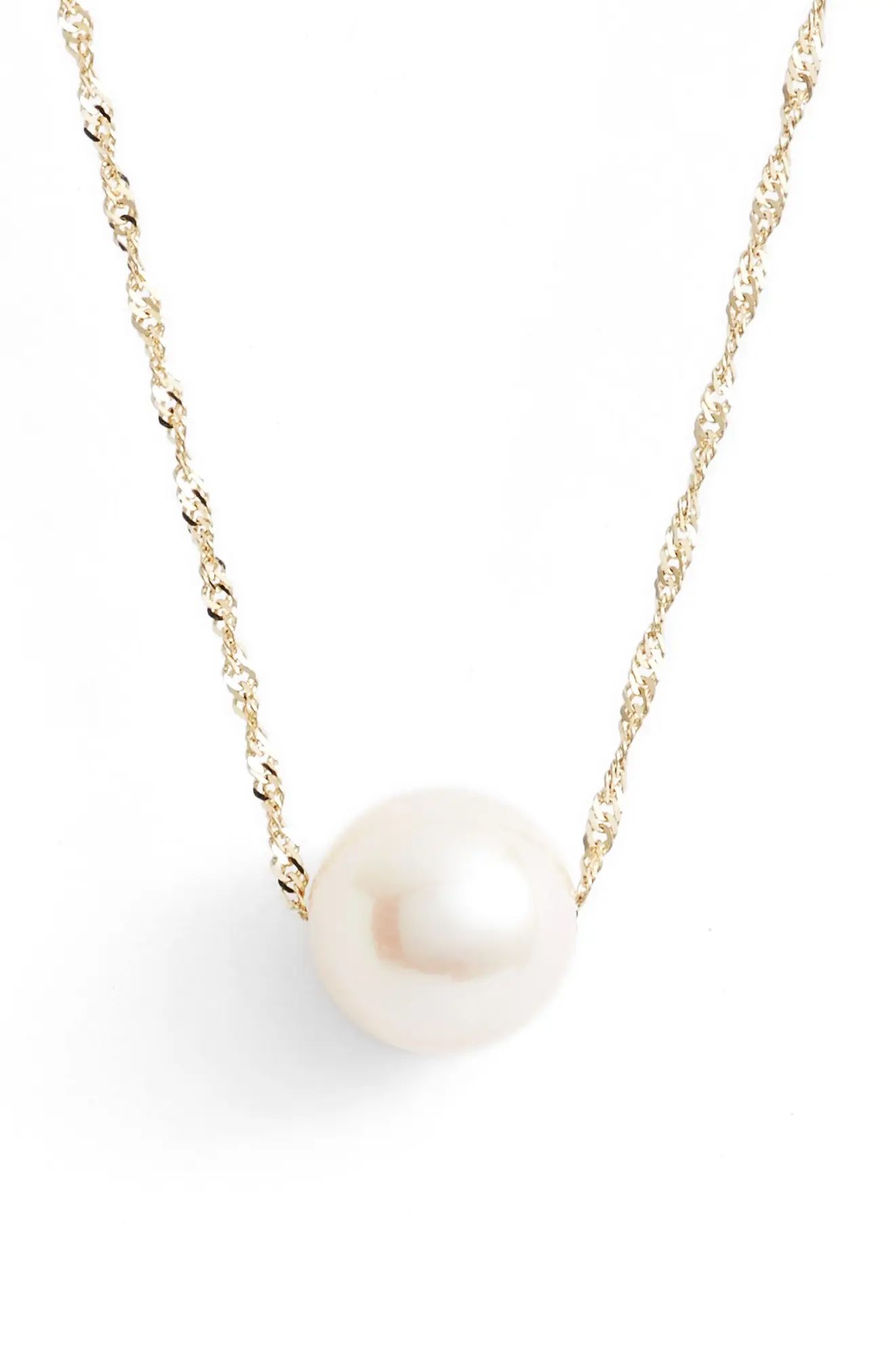 Poppy Finch Solitaire Cultured Pearl Pendant Necklace | Nordstrom