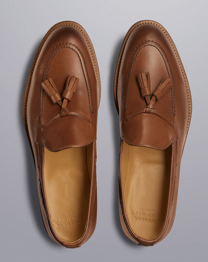 Leather Tassel Loafers - Walnut Brown | Charles Tyrwhitt
