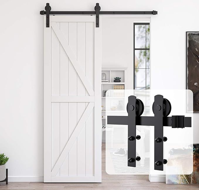 HomLux 5ft Heavy Duty Sturdy Sliding Barn Door Hardware Kit, Single Door-Smoothly and Quietly, Ea... | Amazon (US)