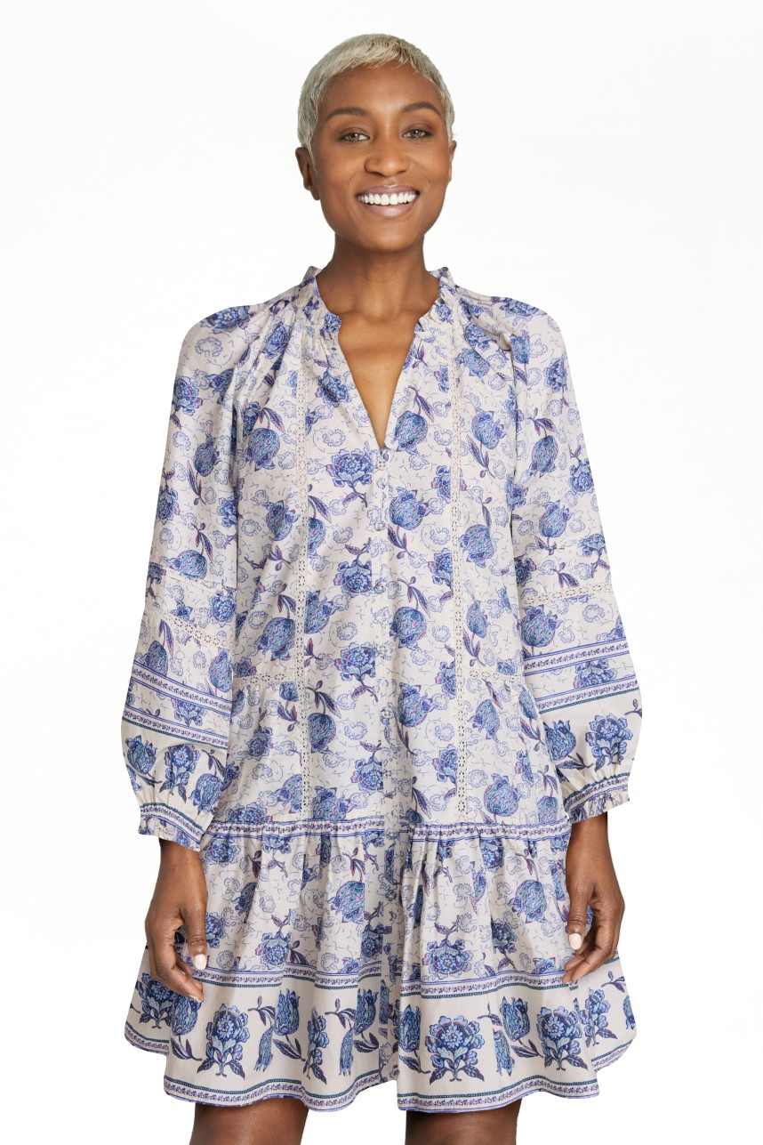 Scenario Women's and Women's Plus Tiered Hem Dress with Long Sleeves, Sizes XS-4X | Walmart (US)