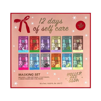Holler and Glow 12 days of Self Care Clay Mask Gift Set Advent Calendar - 12pc | Target