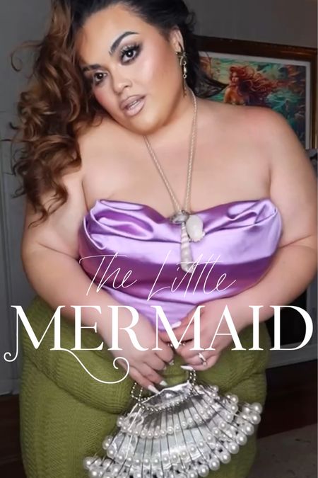 The little mermaid inspired outfit. Mermaid core. Mermaid skirt. Mermaid dress. Curvy fashion, plus size fashion, summer outfits, summer skirt, purple top, green skirt 

#LTKfit #LTKcurves #LTKSeasonal