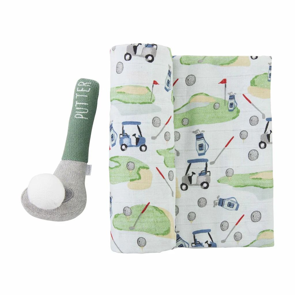 Mudpie Swaddle and Rattle | Dress & Dwell