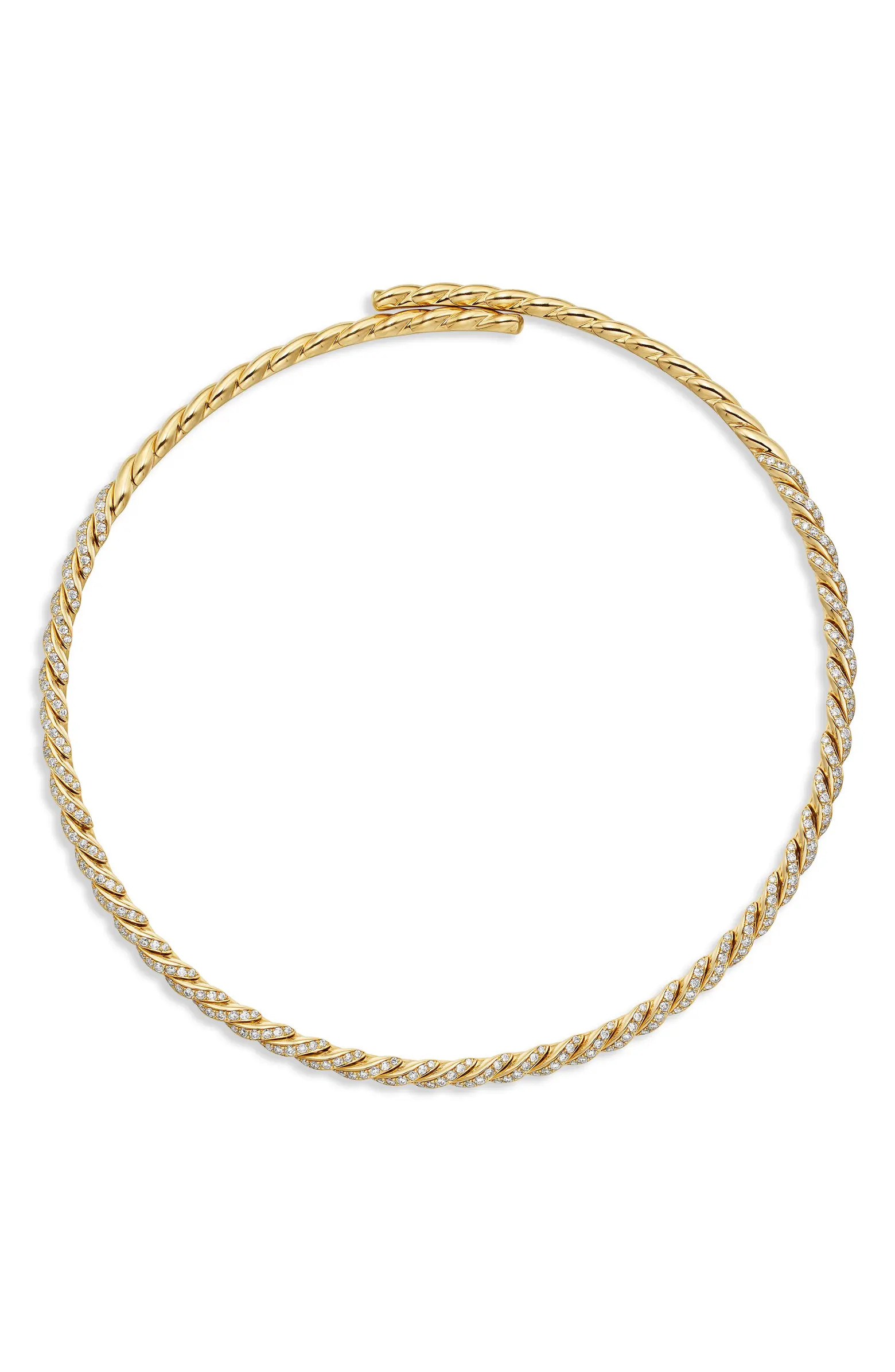 Pavé Flexible 18K Gold Necklace with Diamonds | Nordstrom