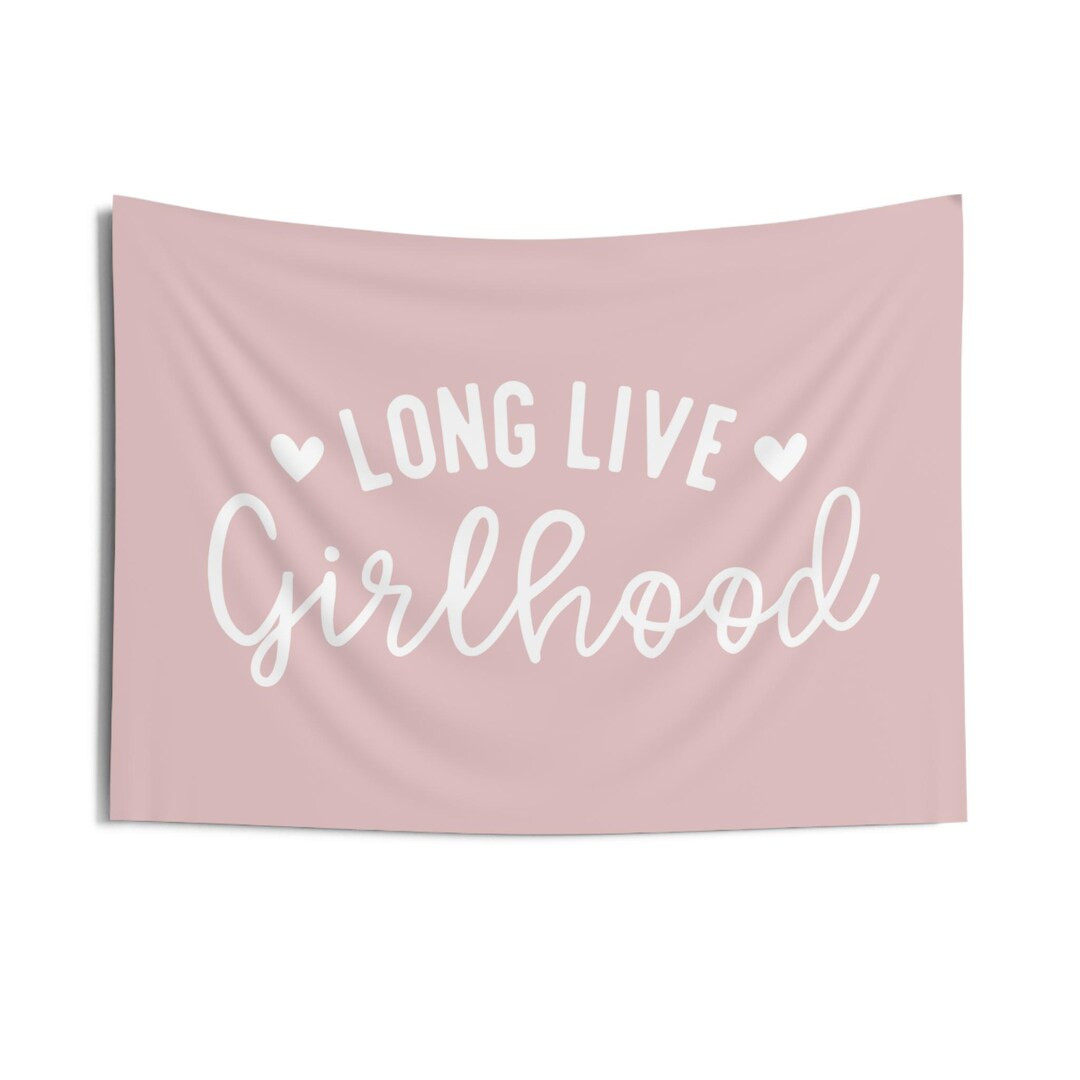 Choose Colors Long Live Girlhood Canvas Pennant Flag Girls Room Wall Hanging Minimalist Kids Room... | Etsy (US)
