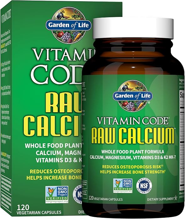 Garden of Life Raw Calcium Supplement for Women and Men - Vitamin Code Made from Whole Foods with... | Amazon (US)