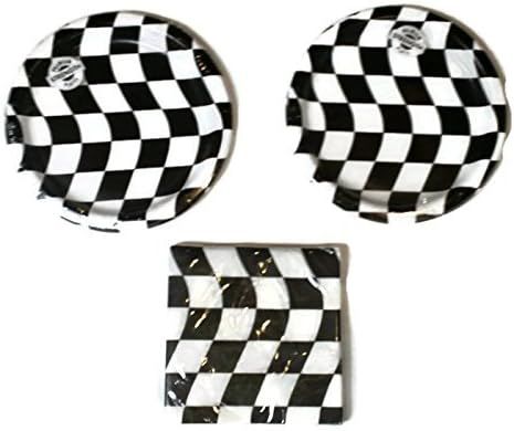 Open Wheel Indy Car Racing Checkard Flag Party Plates (16) Napkins (16) | Amazon (US)