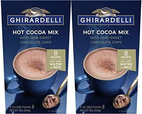 Ghirardelli Hot Cocoa with Semi-Sweet Chocolate Chips - 2 boxes with 8 packets each | Amazon (US)