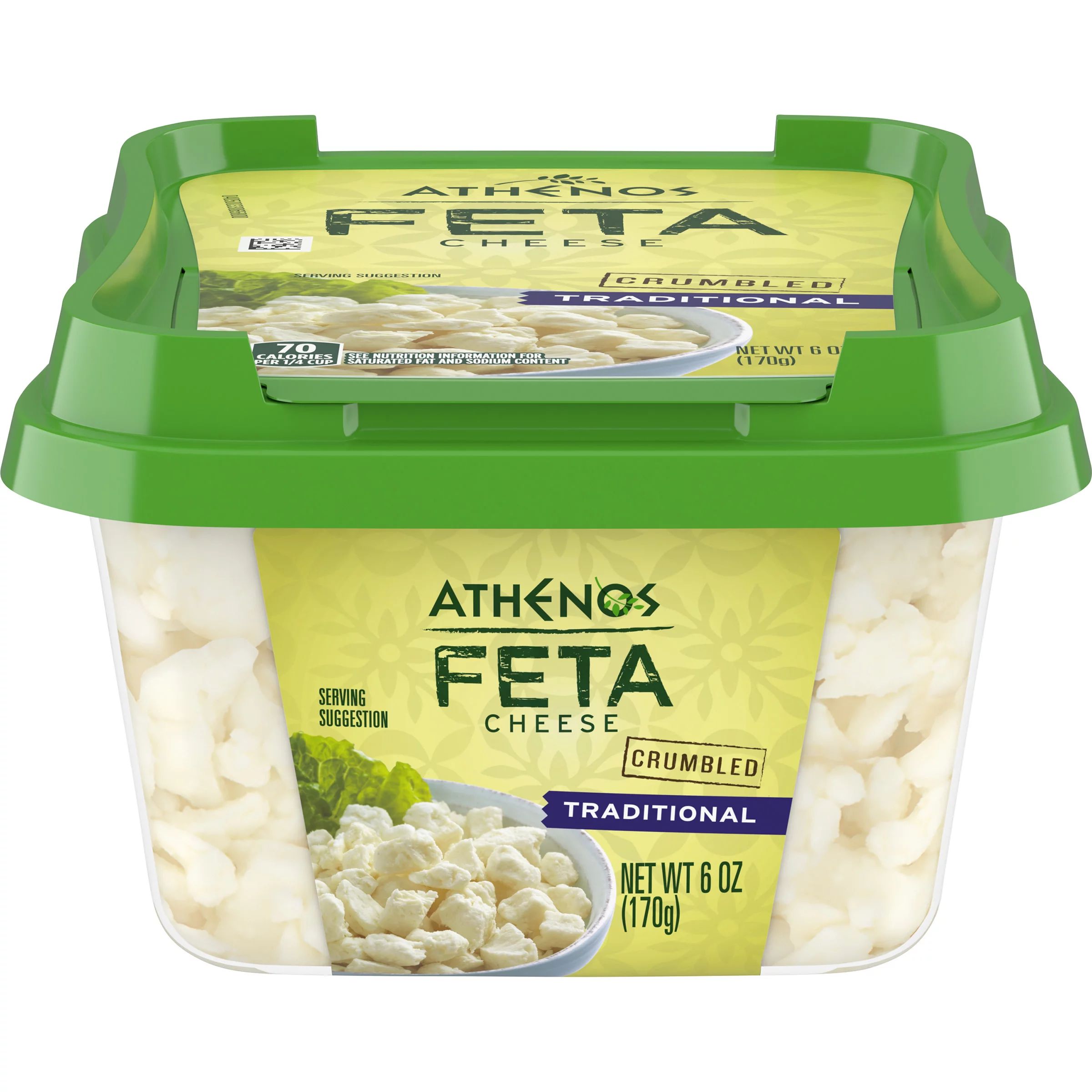 Athenos Traditional Crumbled Feta Cheese, 6 oz Tub - Walmart.com | Walmart (US)