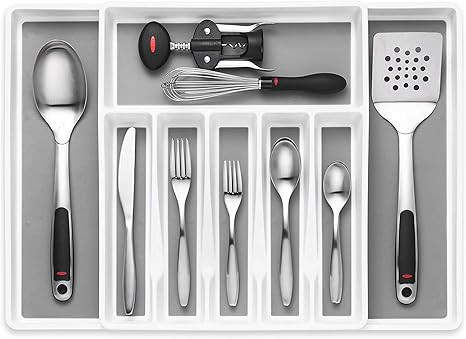 Expandable Cutlery Drawer Organizer, Flatware Drawer Tray for Silverware, Serving Utensils, Multi... | Amazon (US)