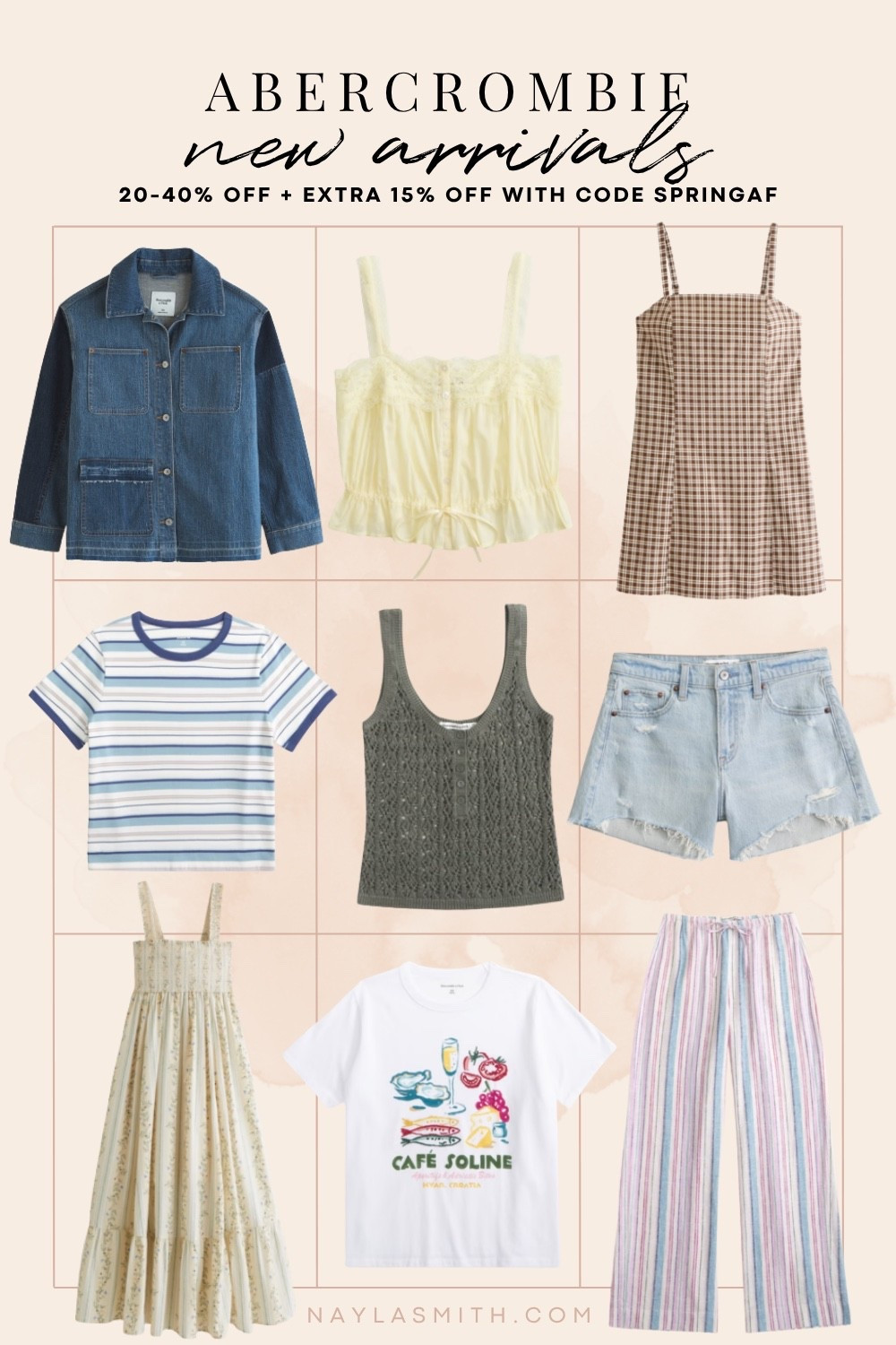 Abercrombie spring finds! Floral butter yellow dress, denim barn jacket, striped tee, linen pants, denim shorts, coastal graphic tee, butter yellow tank top. Spring to summer outfits, Easter dress

#LTKsale #LTKdresses #LTKsummer
