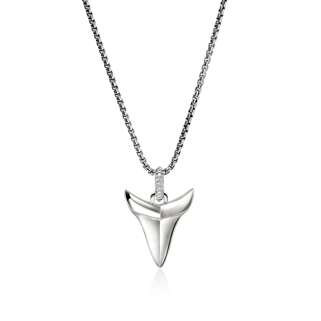 Shark Tooth Talisman Necklace, Sterling Silver, Diamonds|NMP987892DI | John Hardy