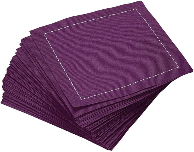 Signature Napkins 100% Cotton Cocktail Napkin, 50-Pack, 4.5" x 4.5", Pickled Beet | Amazon (US)