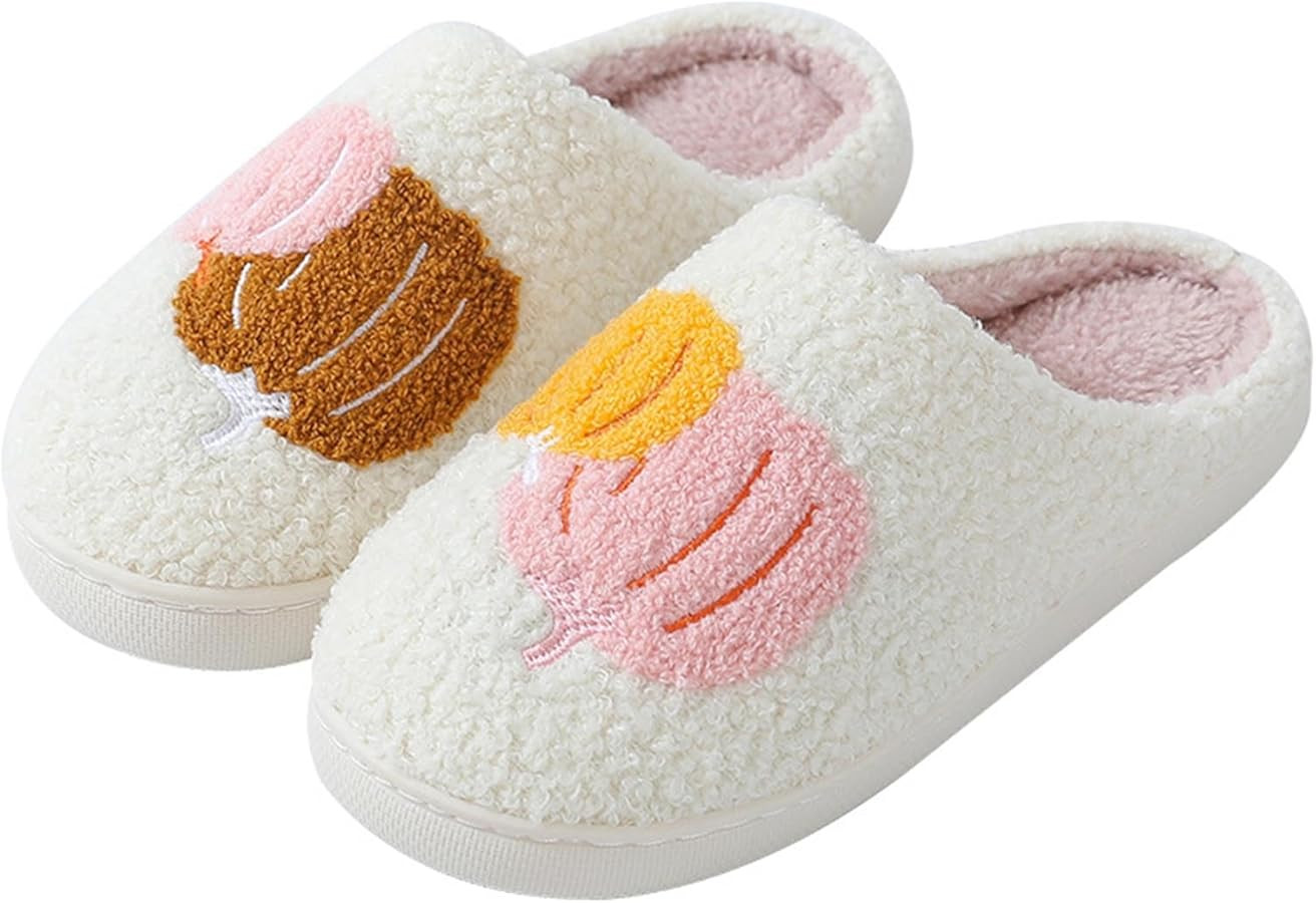 Halloween Pumpkin Slippers for Women, Cute Cozy Plush Spooky Ghostface Slippers, Non-slip Bottom ... | Amazon (US)