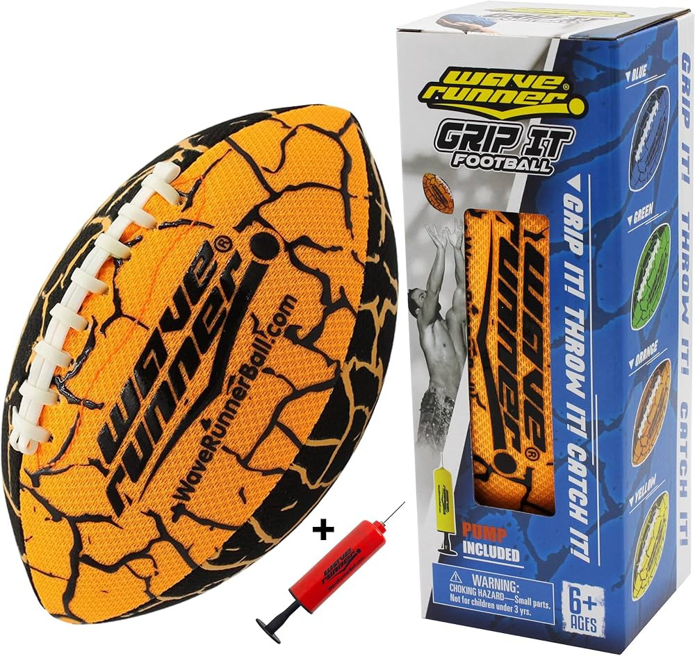 Wave Runner Grip It Waterproof Football- Size 9.25 Inches with Sure-Grip Technology | Let's Play ... | Amazon (US)