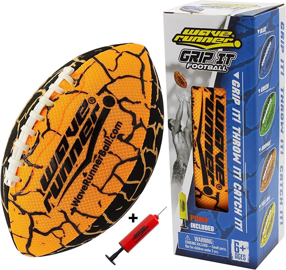 Wave Runner Grip It Waterproof Football- Size 9.25 Inches with Sure-Grip Technology | Let's Play ... | Amazon (US)