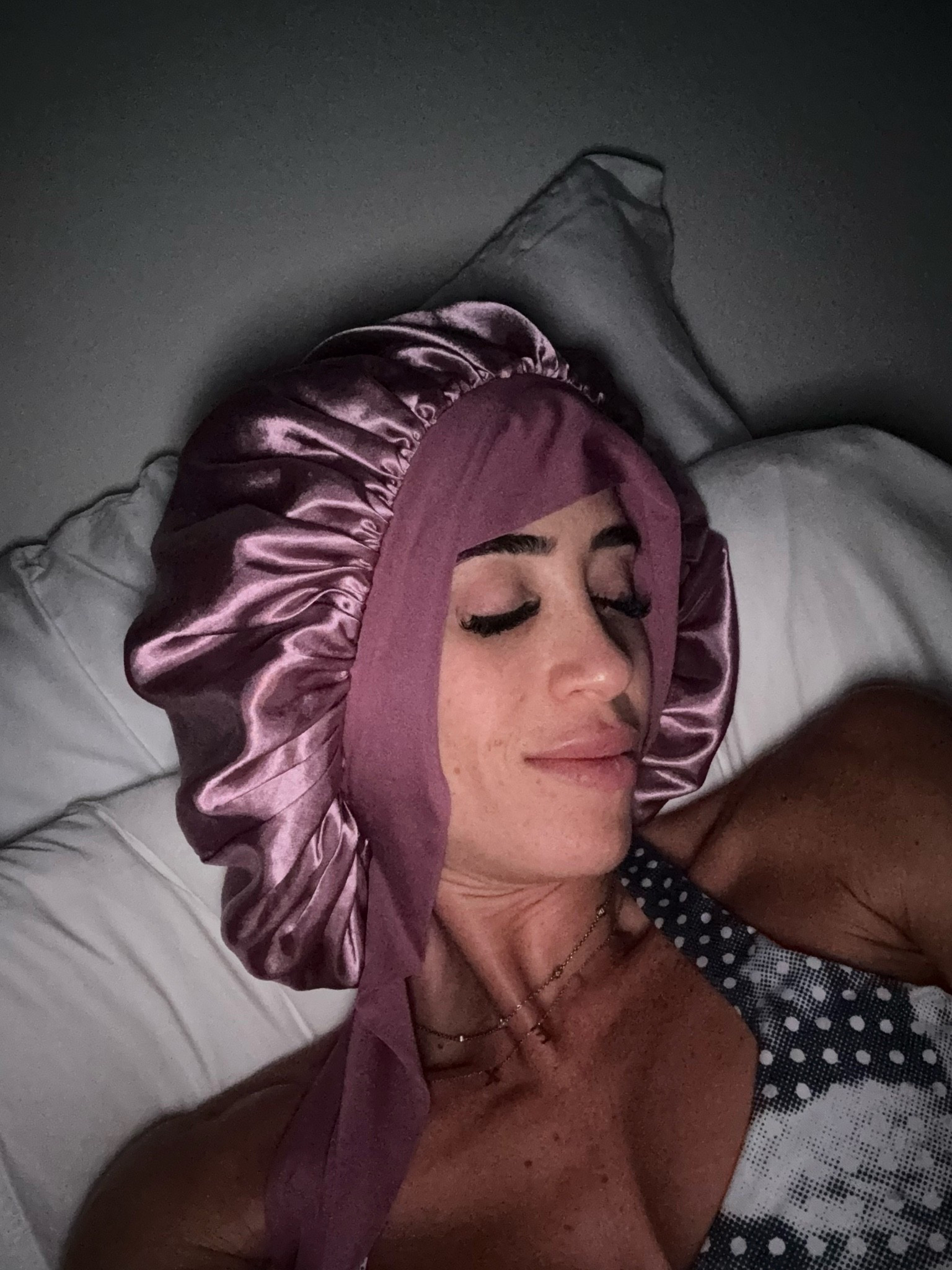 My silk bonnet I sleep in to prevent breakage

#LTKBeauty