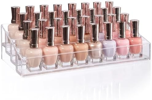 STORi Multi-Level Nail Polish Bottle Holder | Clear Plastic Organizer Rack for up to 40 Nail Poli... | Amazon (US)