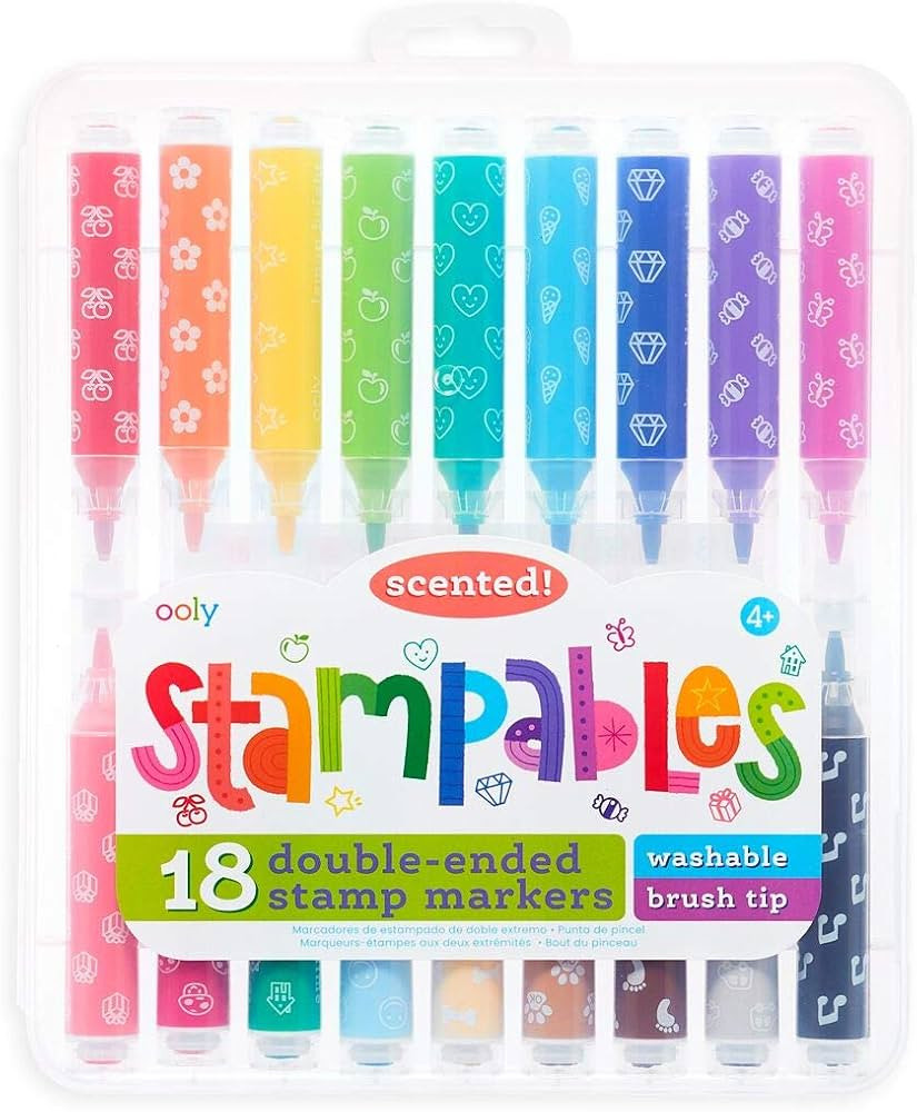 Ooly Double-Sided Stampable Markers, Washable Markers, Marker Stamps and Brush Tip on Each Side, ... | Amazon (US)