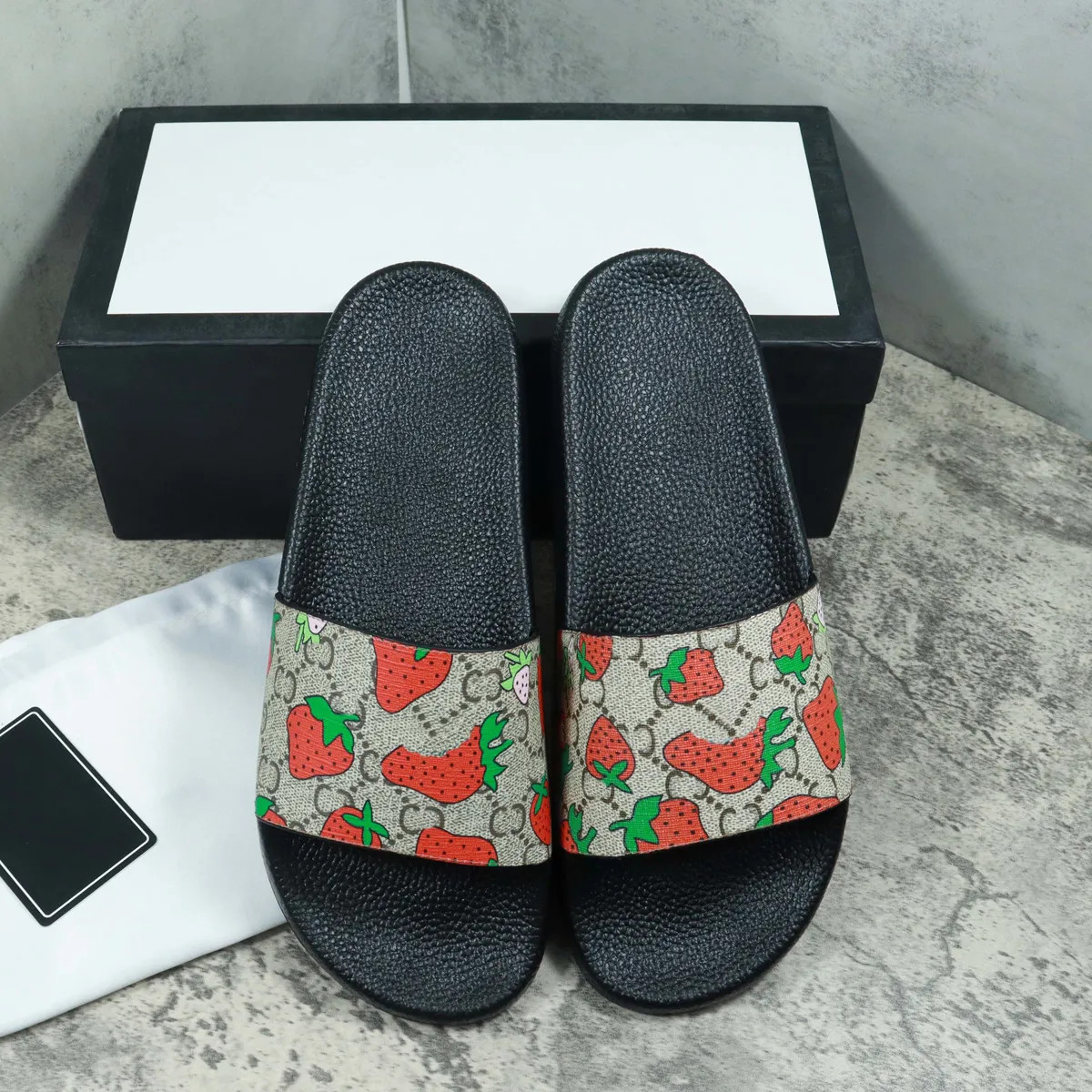designer Sandals Italy Slippers paris New Rubber Slides Sandals Floral Brocade Women Men Slipper ... | DHGate
