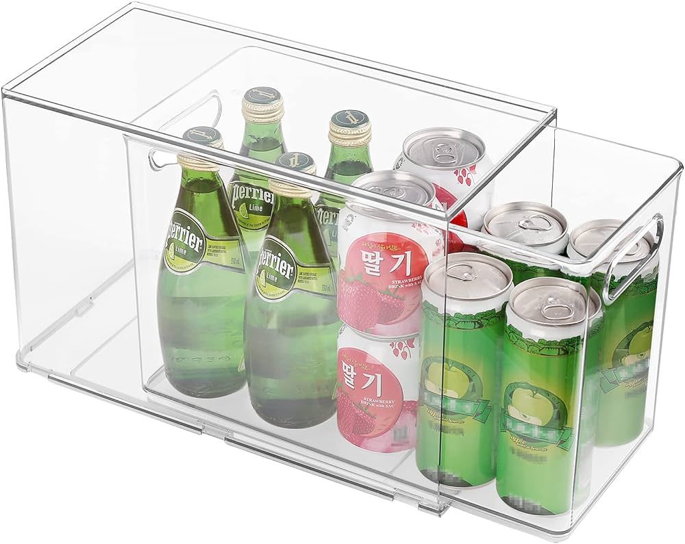 Abiudeng Refrigerator Organizer Bins, Refrigerator Storage Bins Drawers Stackable Clear Fridge Or... | Amazon (US)